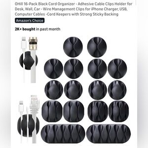 Black Cord Organizer - 16-Pack